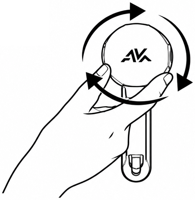 Press and tighten clockwise