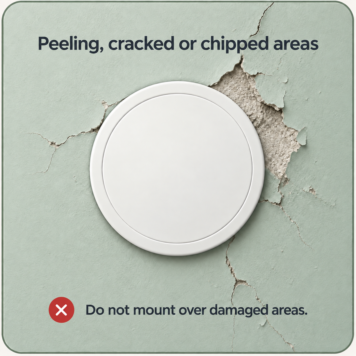 Peeling, cracked or chipped areas